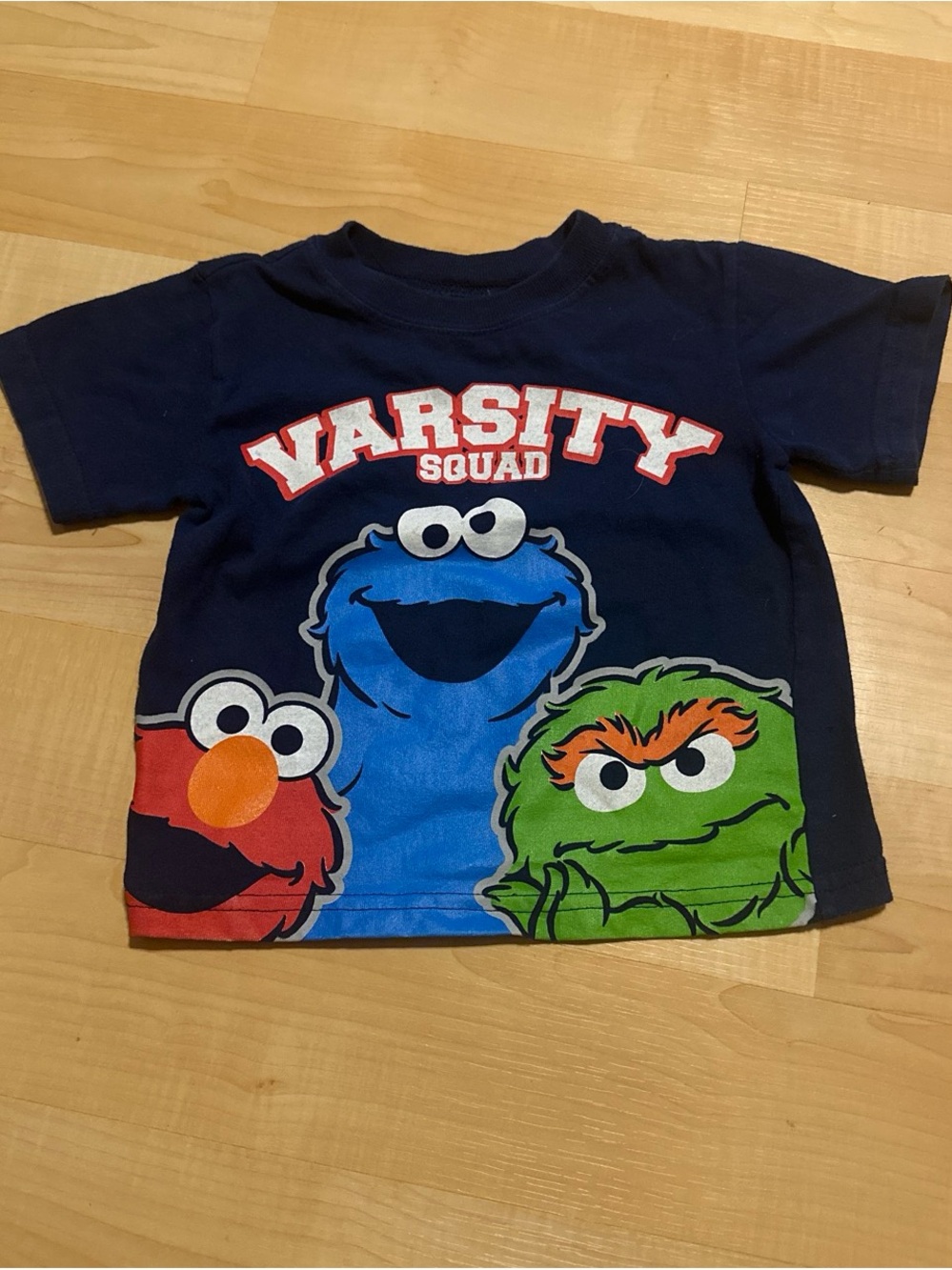 Sesame Street Navy 'Varsity Squad' Tee with Elmo, Cookie Monster & Oscar Vintage